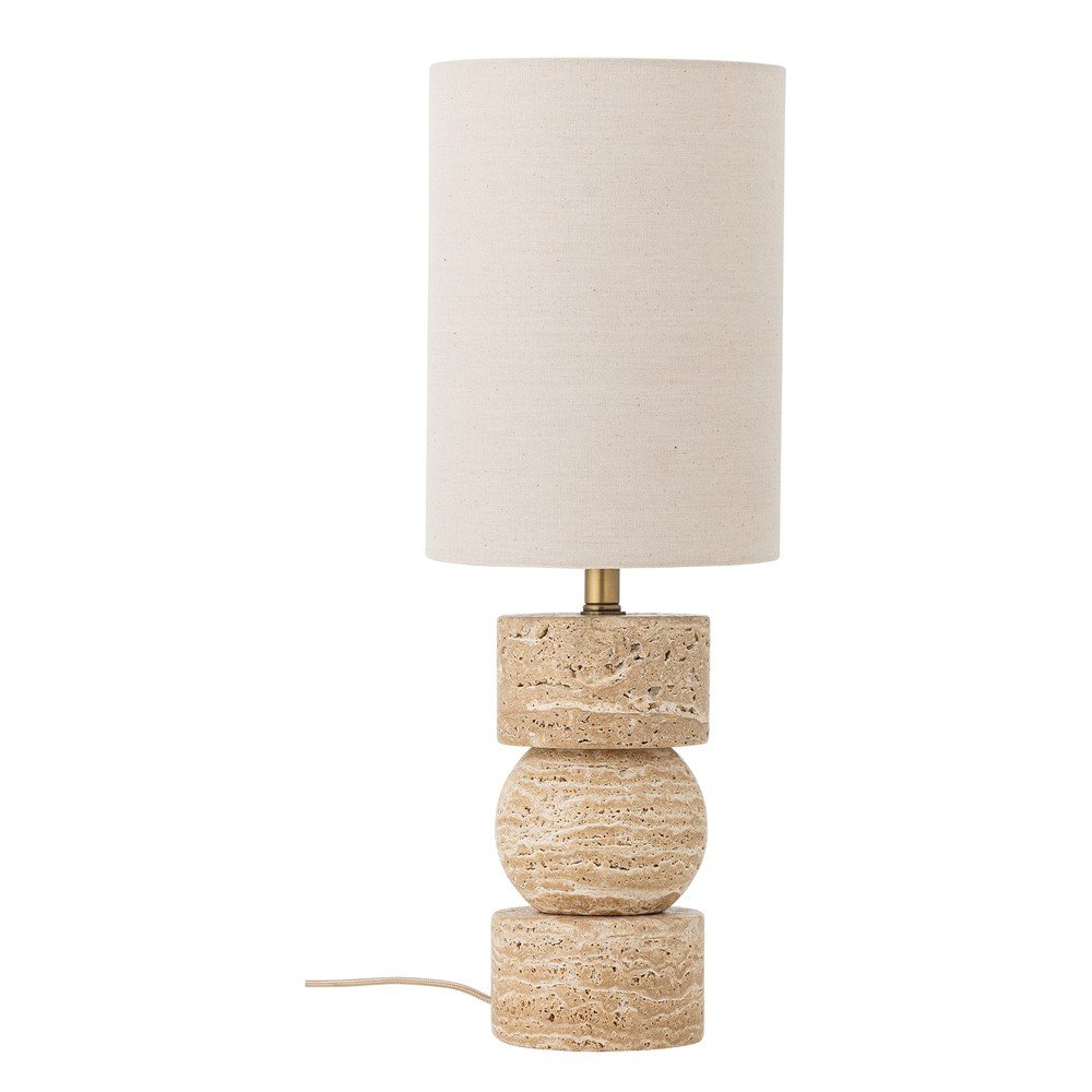 Natúr színű kő asztali lámpa textil búrával (magasság 53 cm) Marci – Bloomingville