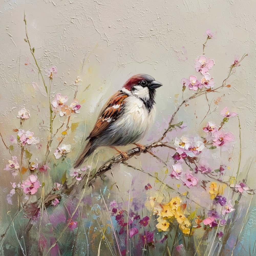 Nyomtatott vászon kép 32x32 cm Sparrow – Styler