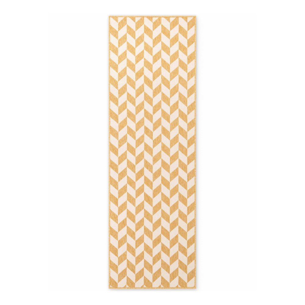 Okkersárga-krémszínű kültéri-beltéri futószőnyeg 80x200 cm Haringey Terrick – Ted Baker