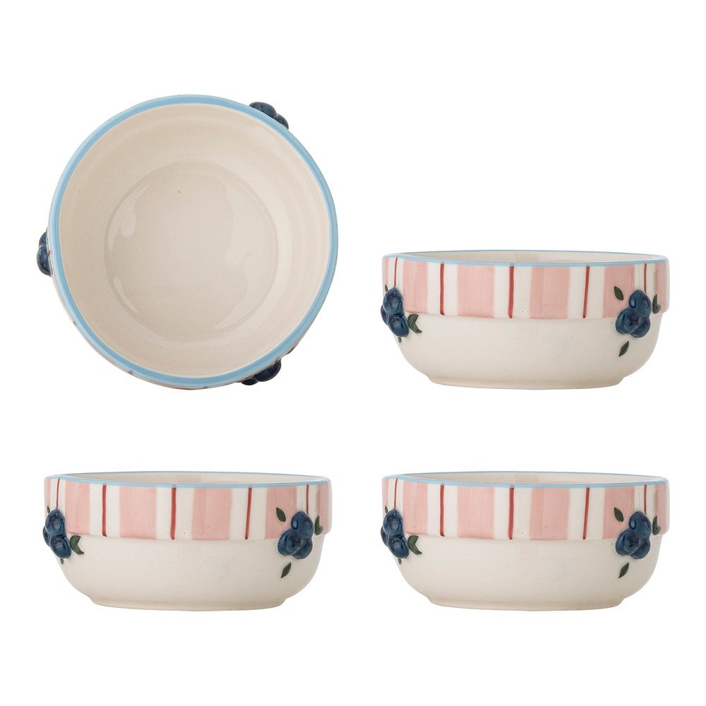 Rózsaszín-krémszínű kerámia leveses tálka szett 4 db-os 295 ml Carry – Bloomingville