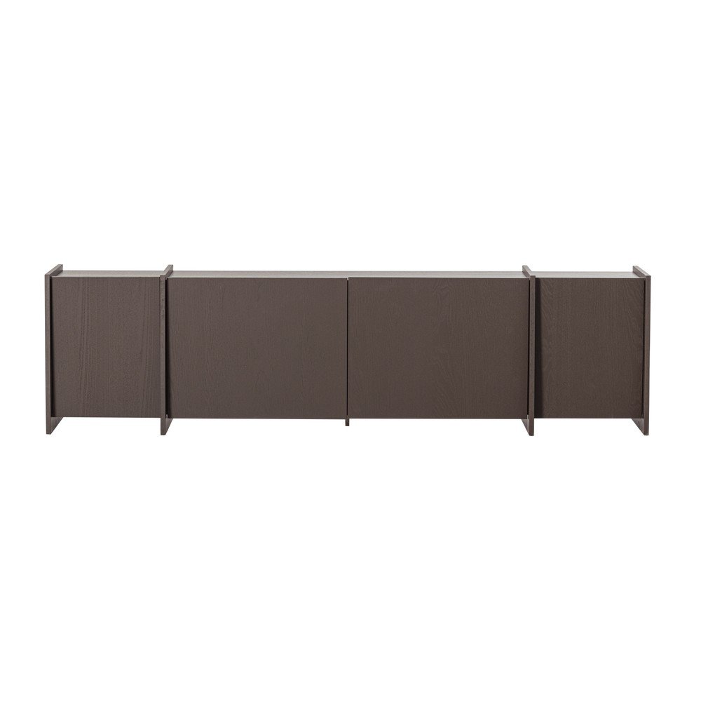 Sötétbarna TV-állvány kőrisfa dekorral 200x53x44 cm Brock – WOOOD