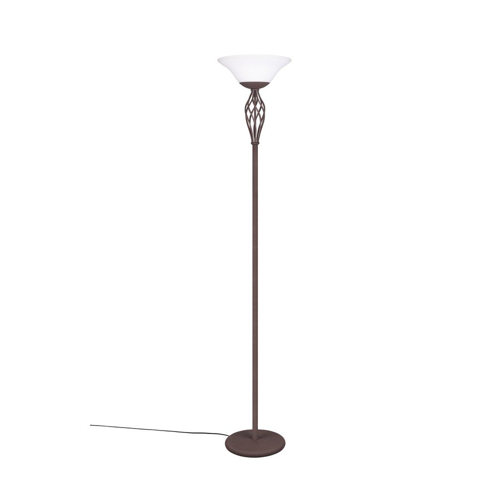 Sötétbarna állólámpa üveg búrával (magasság 180 cm) Rustica – Trio