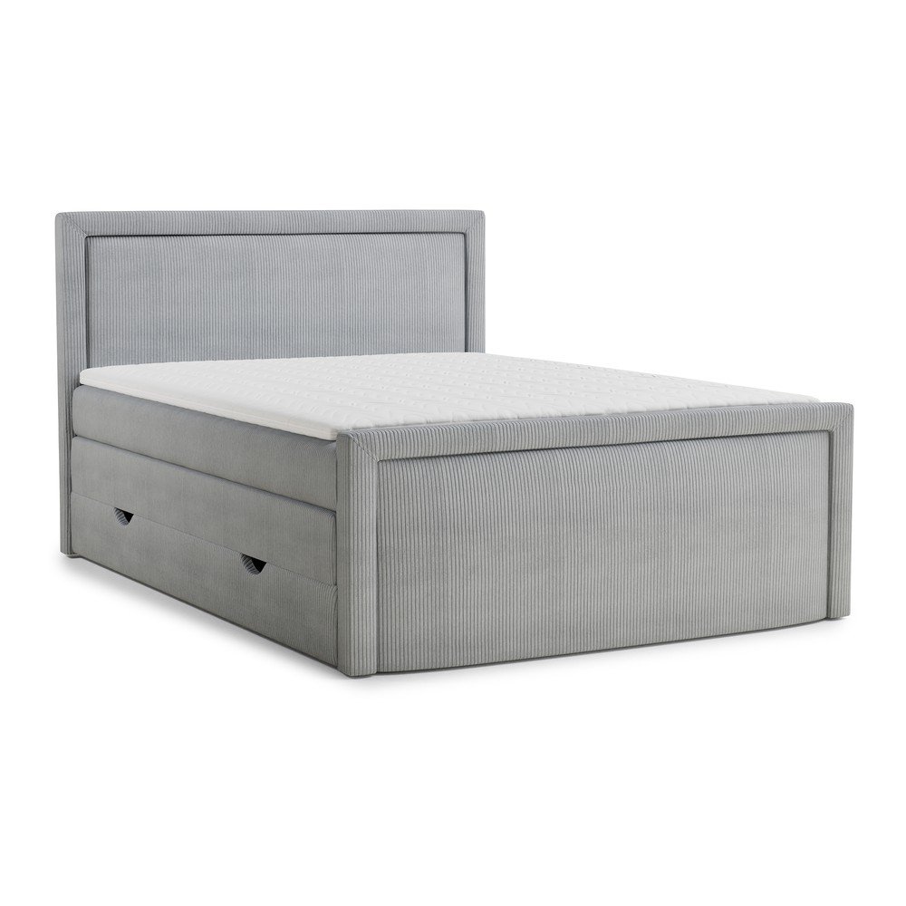Szürke ágyneműtartós boxspring ágy 200x200 cm Fresco – Maison de Rêve