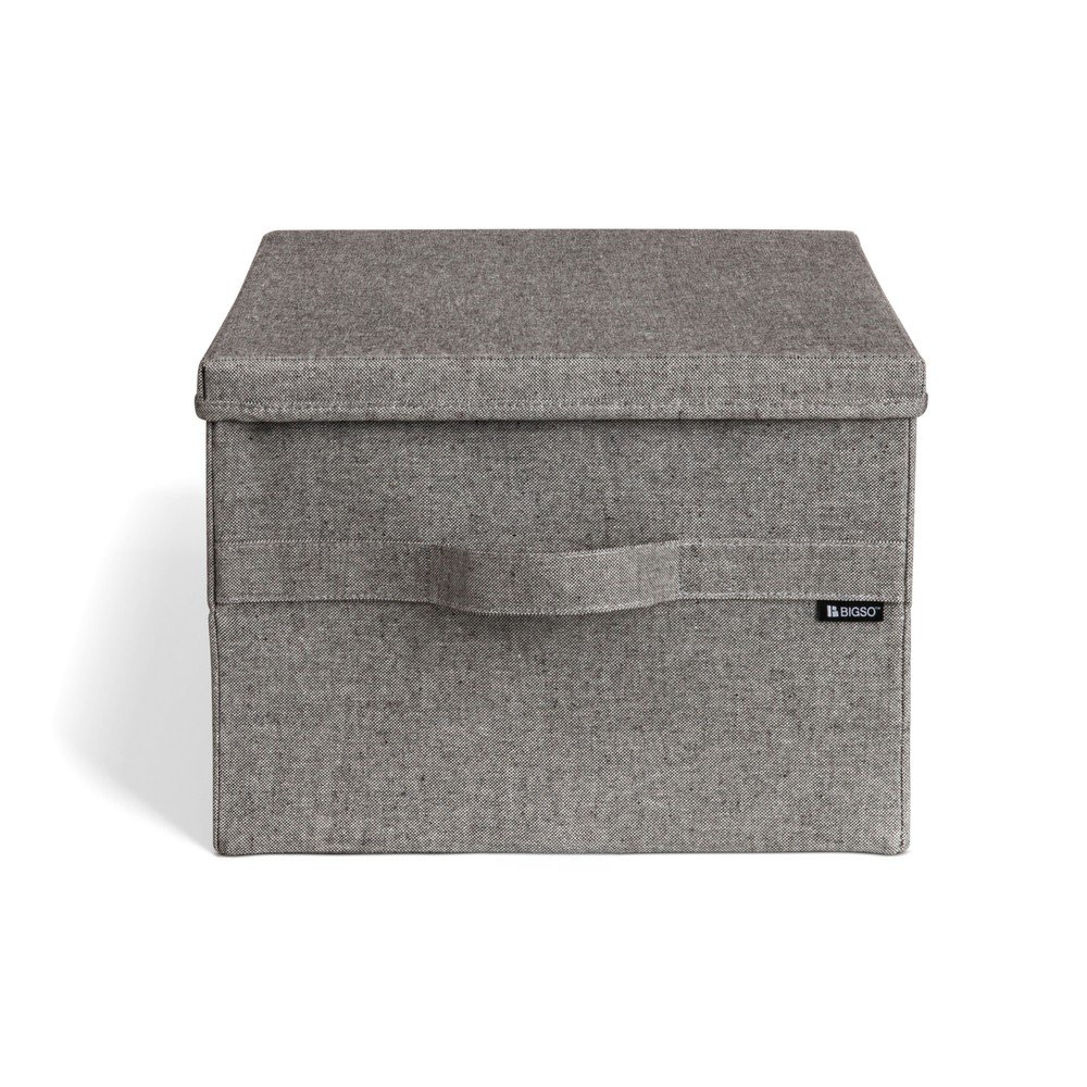 Szürke fedeles textil tárolódoboz 36x46x25 cm Soft Storage Large – Bigso