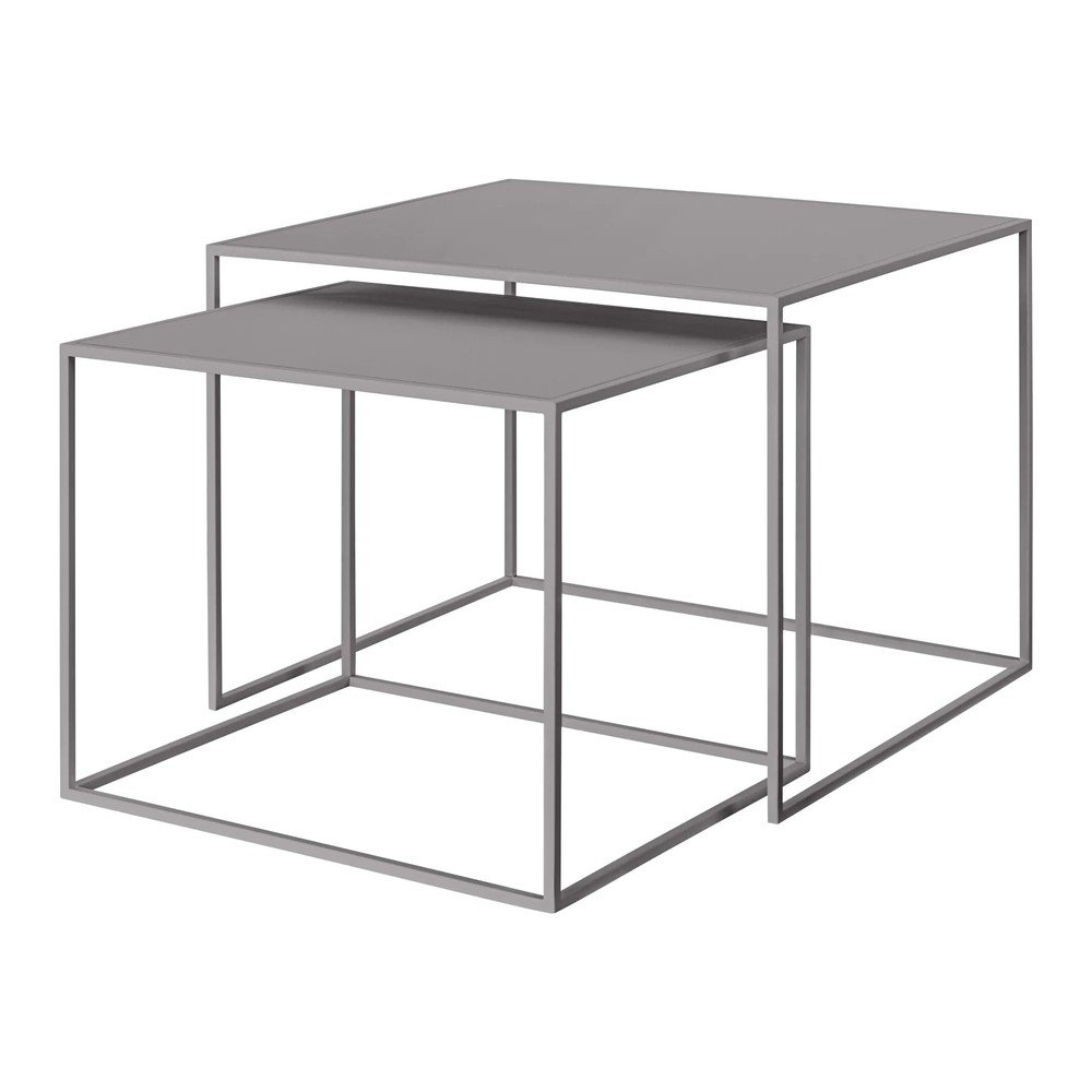 Szürke fém dohányzóasztal szett 2 db-os 50x60 cm Fera – Blomus