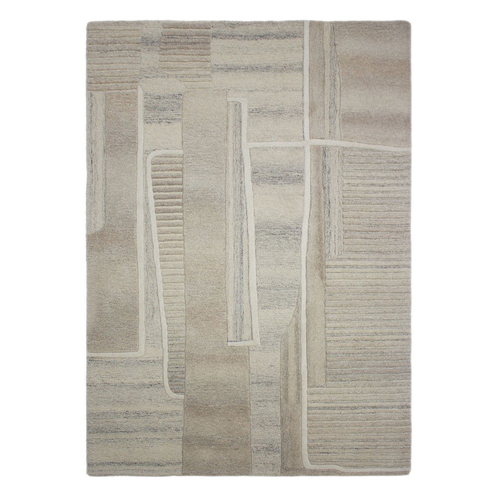 Szürkésbézs kézi szövésű gyapjú szőnyeg 200x300 cm Lira  – Flair Rugs