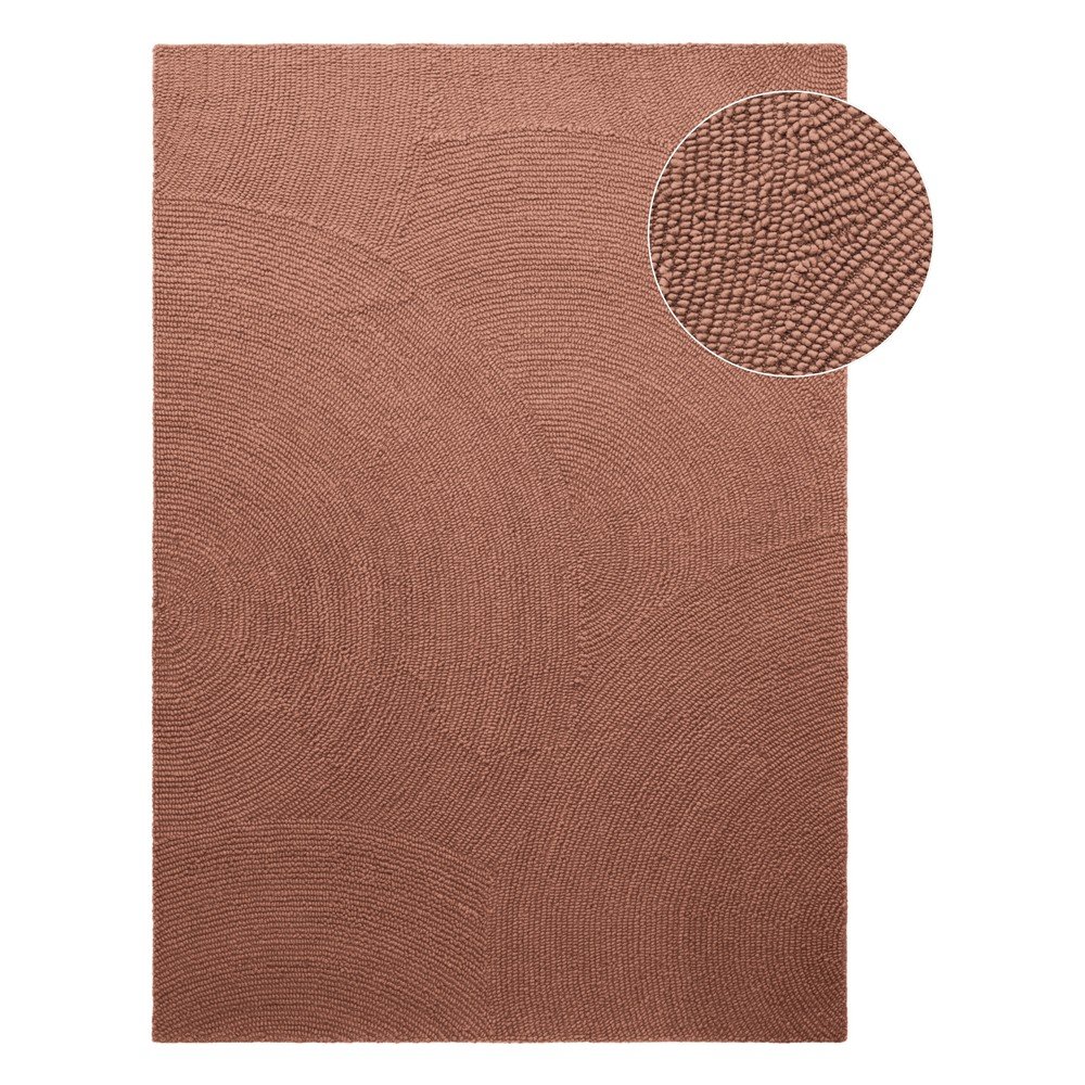 Terrakotta színű kézi szövésű gyapjú szőnyeg 160x230 cm Calmio – Hanse Home