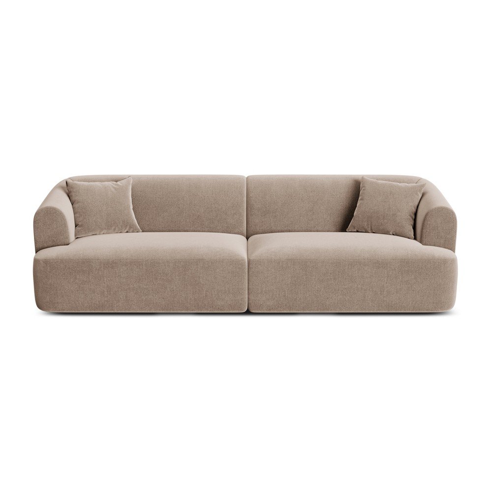 Világosbarna bársony kanapé 255 cm Campi – Cosmopolitan Design