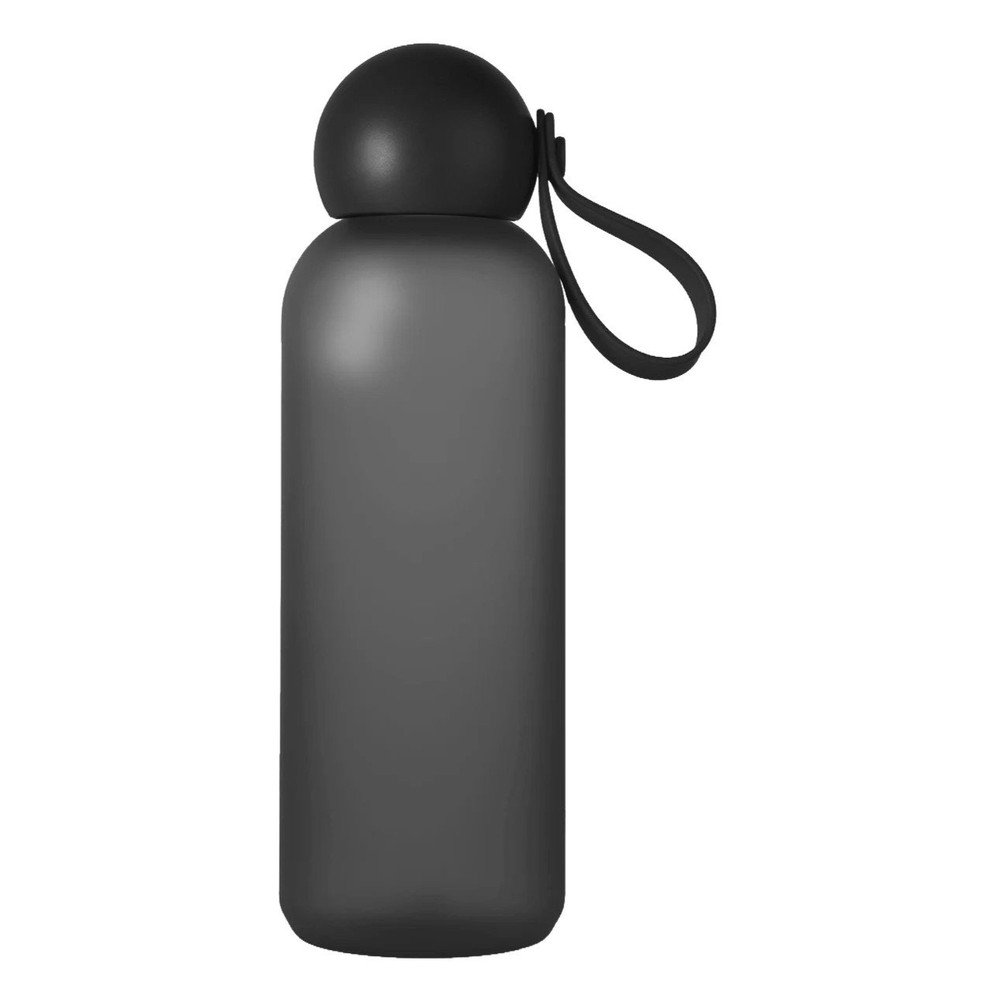 Fekete újrahasznosított műanyag utazó ivópalack 650 ml Tom – Sagaform