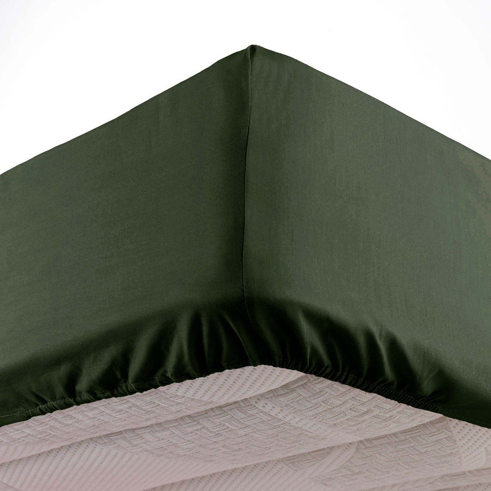 Khaki gumis mikroszálas lepedő 140x190 cm Oscar – douceur d'intérieur