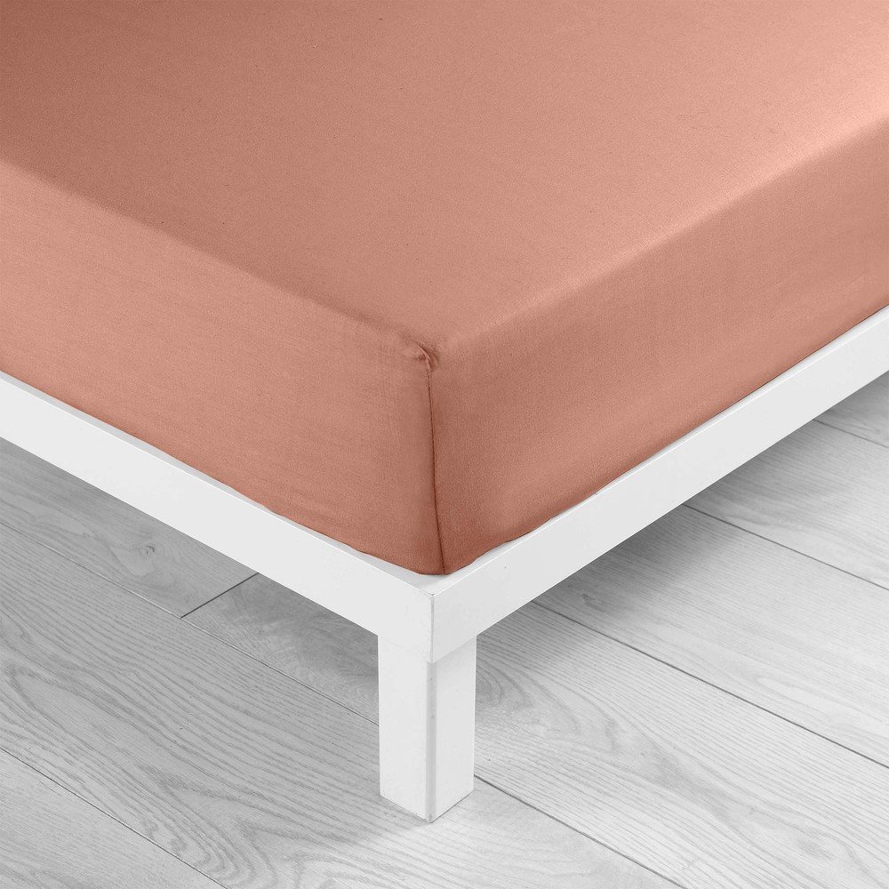 Lazacszínű gumis pamut lepedő 180x200 cm Lina – douceur d'intérieur