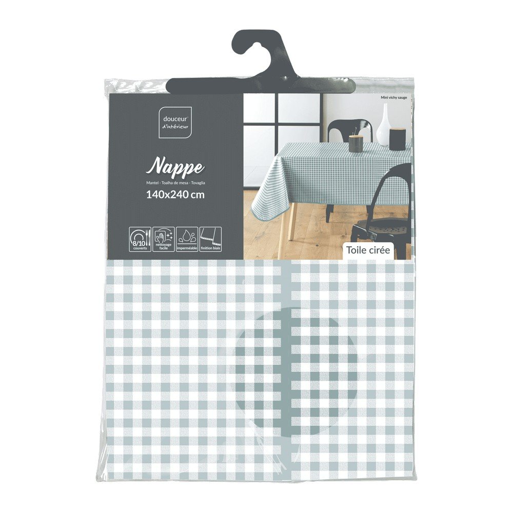 Lemosható asztalterítő 140x240 cm Mini Vichy – douceur d'intérieur