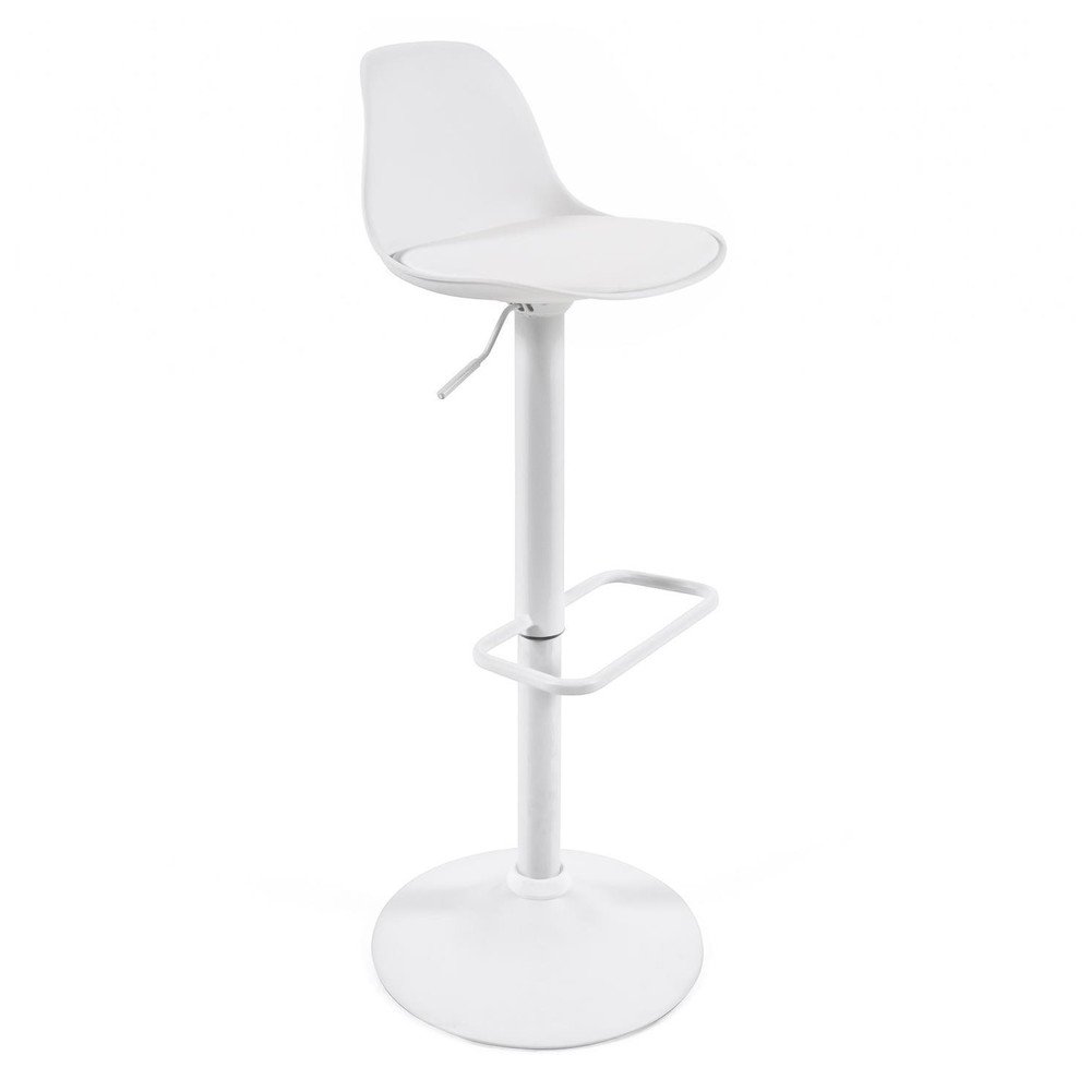 Matt fehér bőrutánzat állítható magasságú bárszék (ülésmagasság 60 cm) Orlando-T – Kave Home