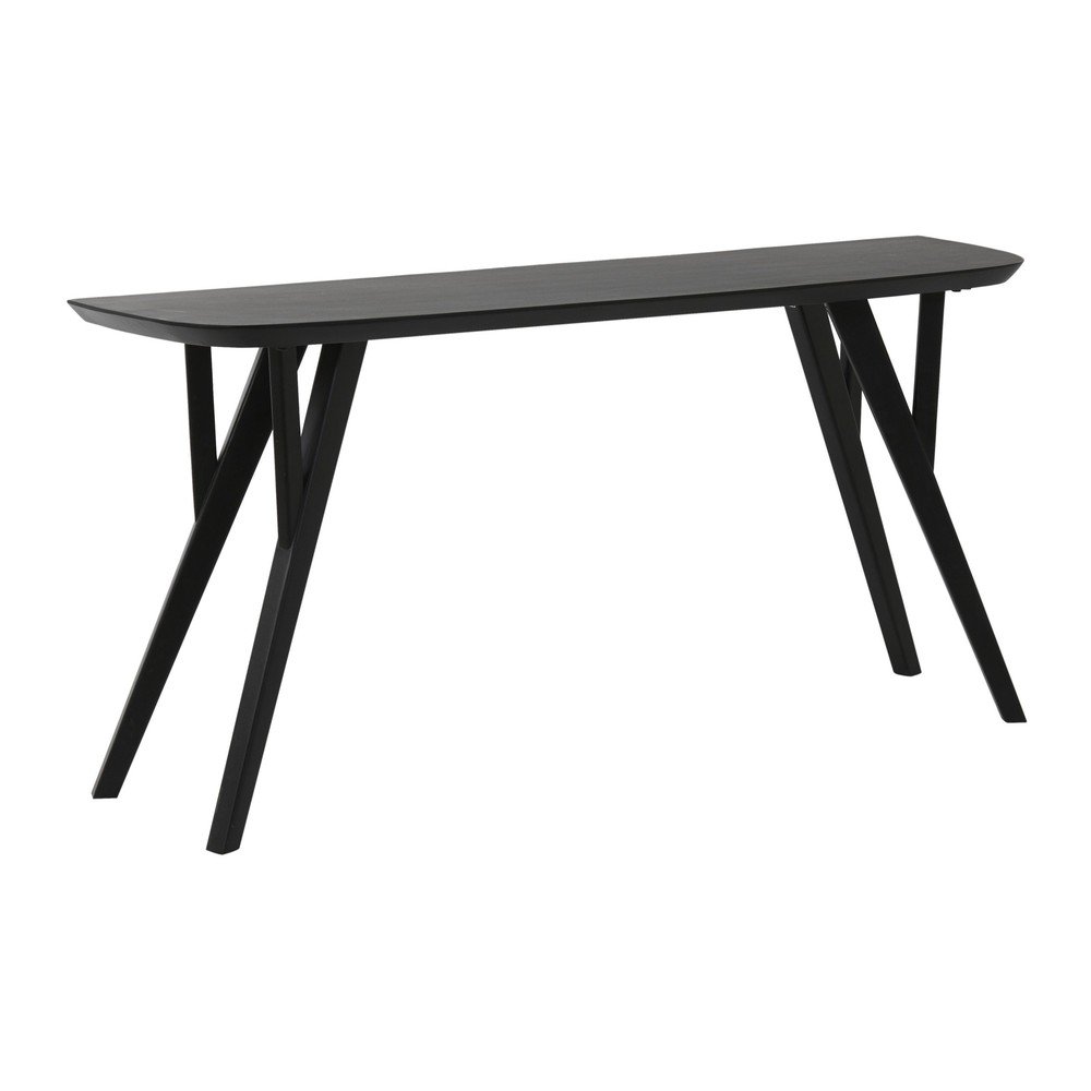 Matt fekete akácfa konzolasztal 44x160 cm Quenza – Light & Living