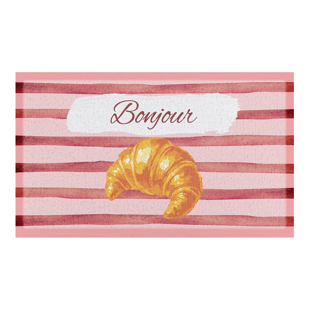 PVC lábtörlő 40x70 cm  Croissant Bonjour – Artsy Doormats