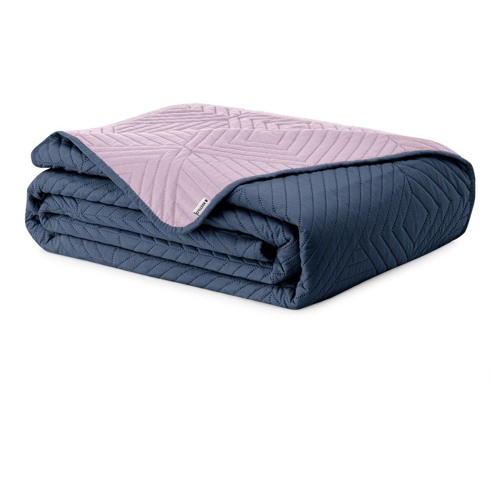 Rózsaszín-sötétszürke mikroszálas steppelt ágytakaró 240x260 cm Softa – Restilo