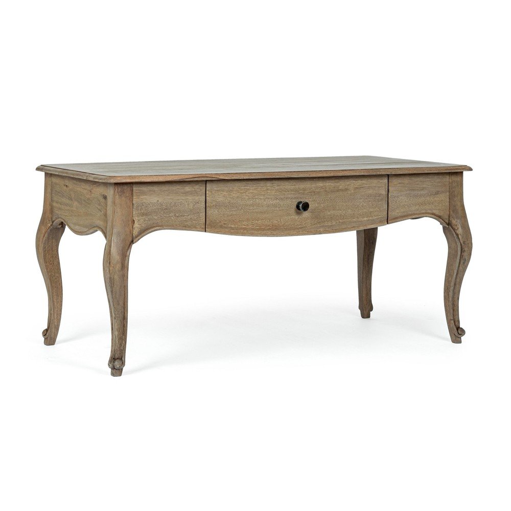 Sötét natúr színű mangófa dohányzóasztal 55x110 cm Domitille – Bizzotto
