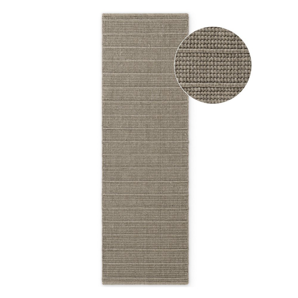 Szürke kézi szövésű gyapjú futószőnyeg 80x250 cm Camden Parker – Ted Baker
