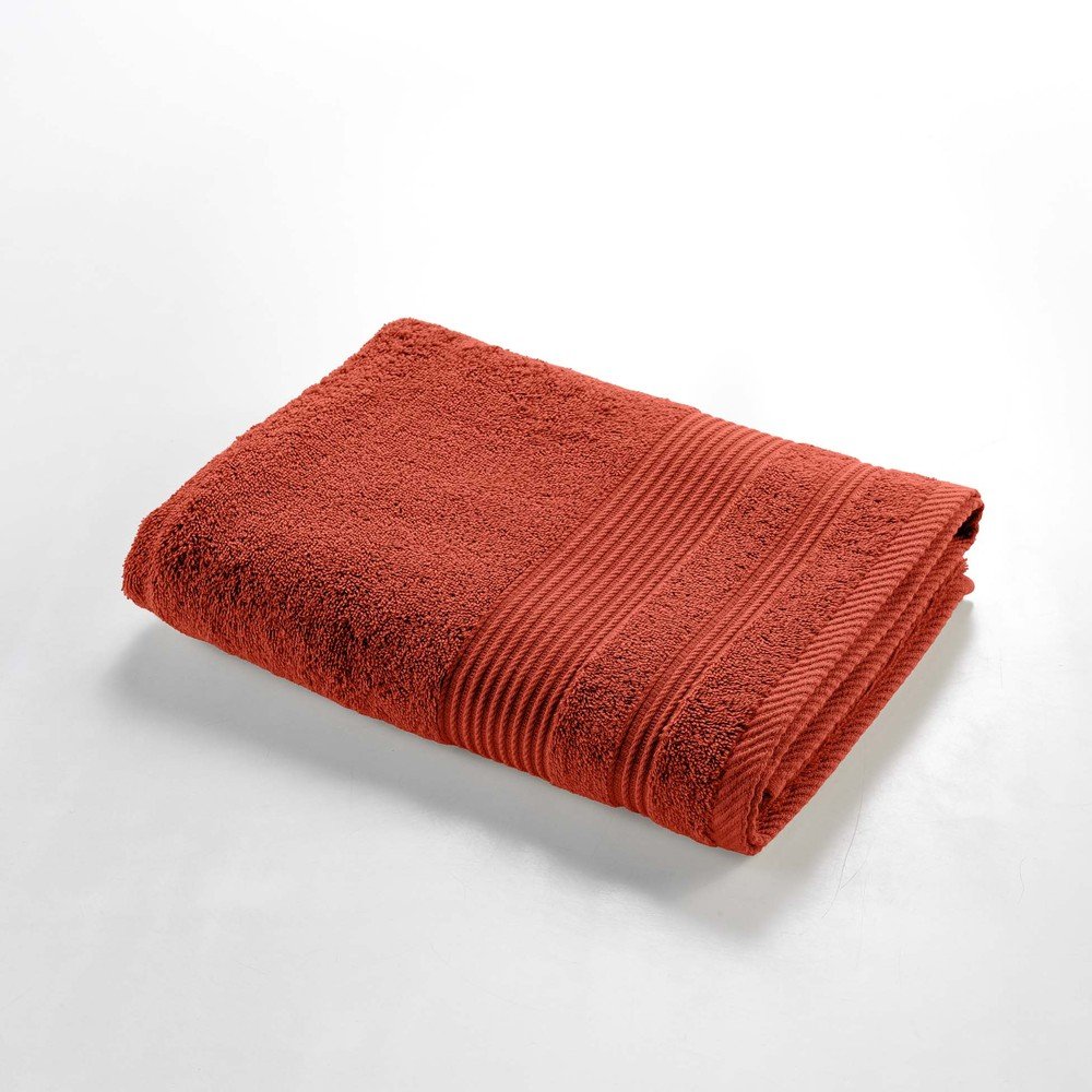 Téglavörös frottír pamut fürdőlepedő 70x130 cm Tendresse – douceur d'intérieur
