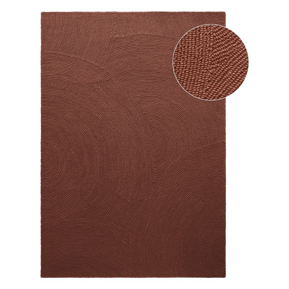 Téglavörös kézi szövésű gyapjú szőnyeg 160x230 cm Calmio – Hanse Home