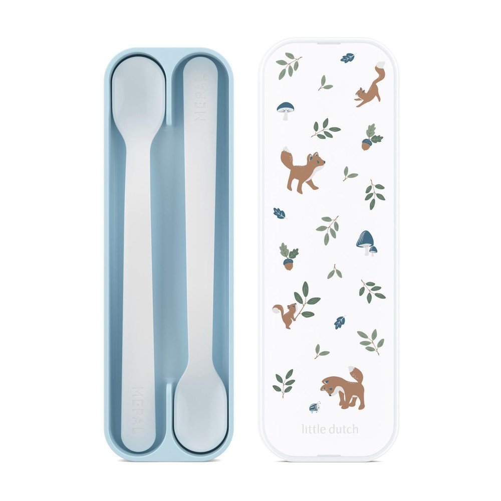 Világoskék műanyag gyerek kanál szett 2 db-os Forest Friends by Little Dutch – Mepal