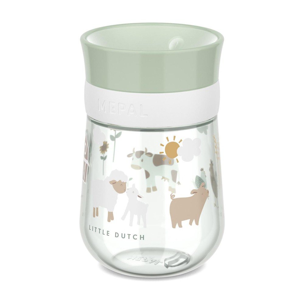 Világoszöld műanyag gyerek bögre 300 ml Little Farm by Little Dutch – Mepal