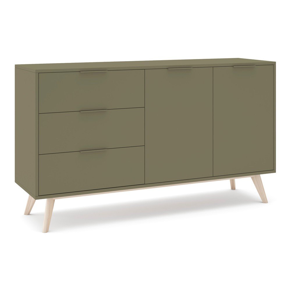 Zöld matt komód 140x81x40 cm Campus – Marckeric