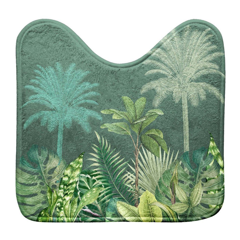 Zöld textil fürdőszobai kilépő WC-hez 45x45 cm Vagabonde – douceur d'intérieur