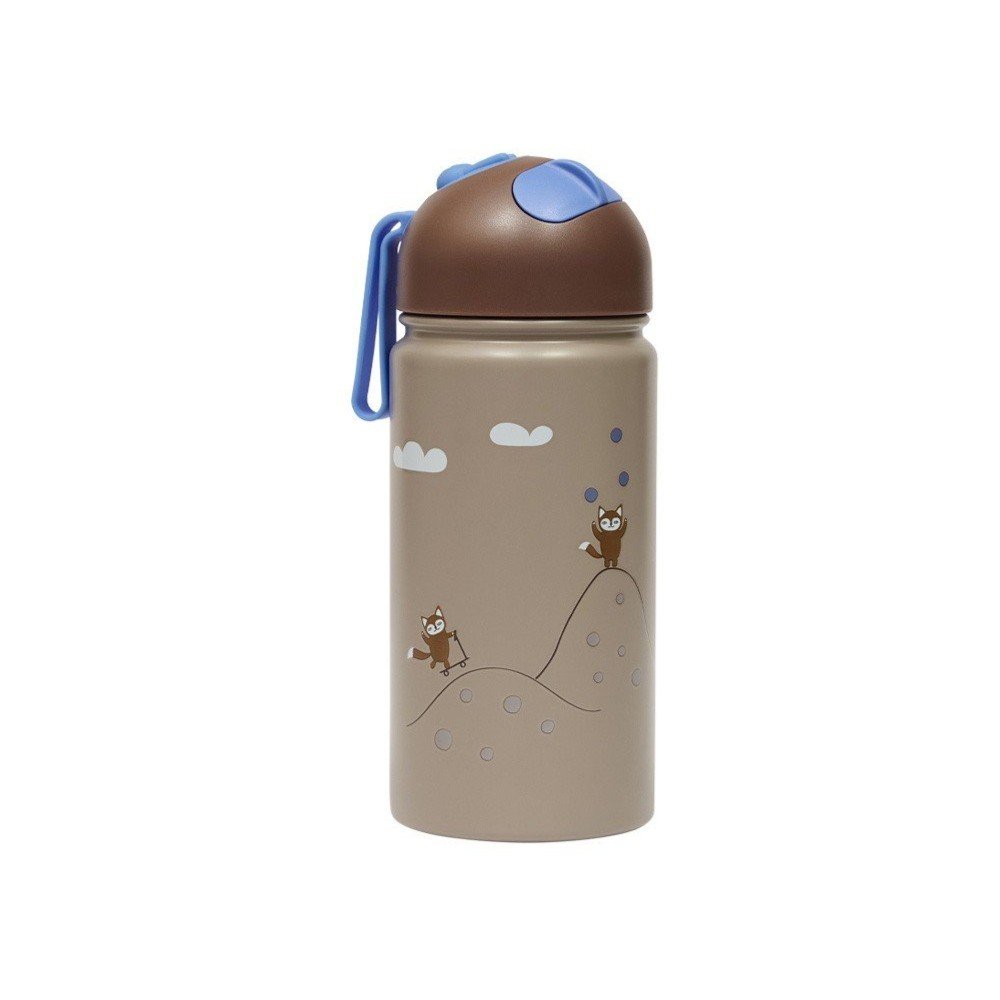 Barna alumínium gyerek ivópalack 360 ml Friends in the Forest – OYOY Mini