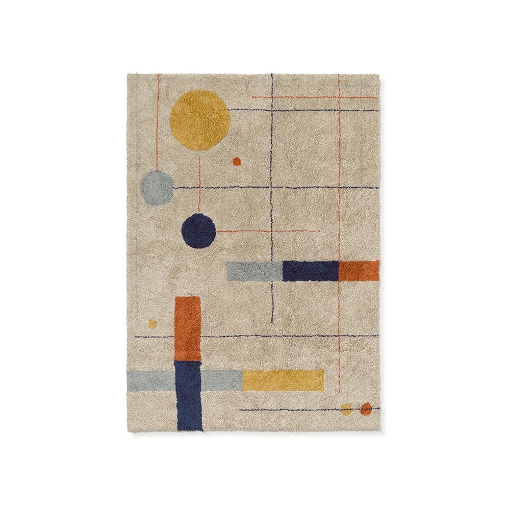 Bézs mosható-kézi szövésű pamut szőnyeg 170x240 cm Geometrical Shapes – Lorena Canals