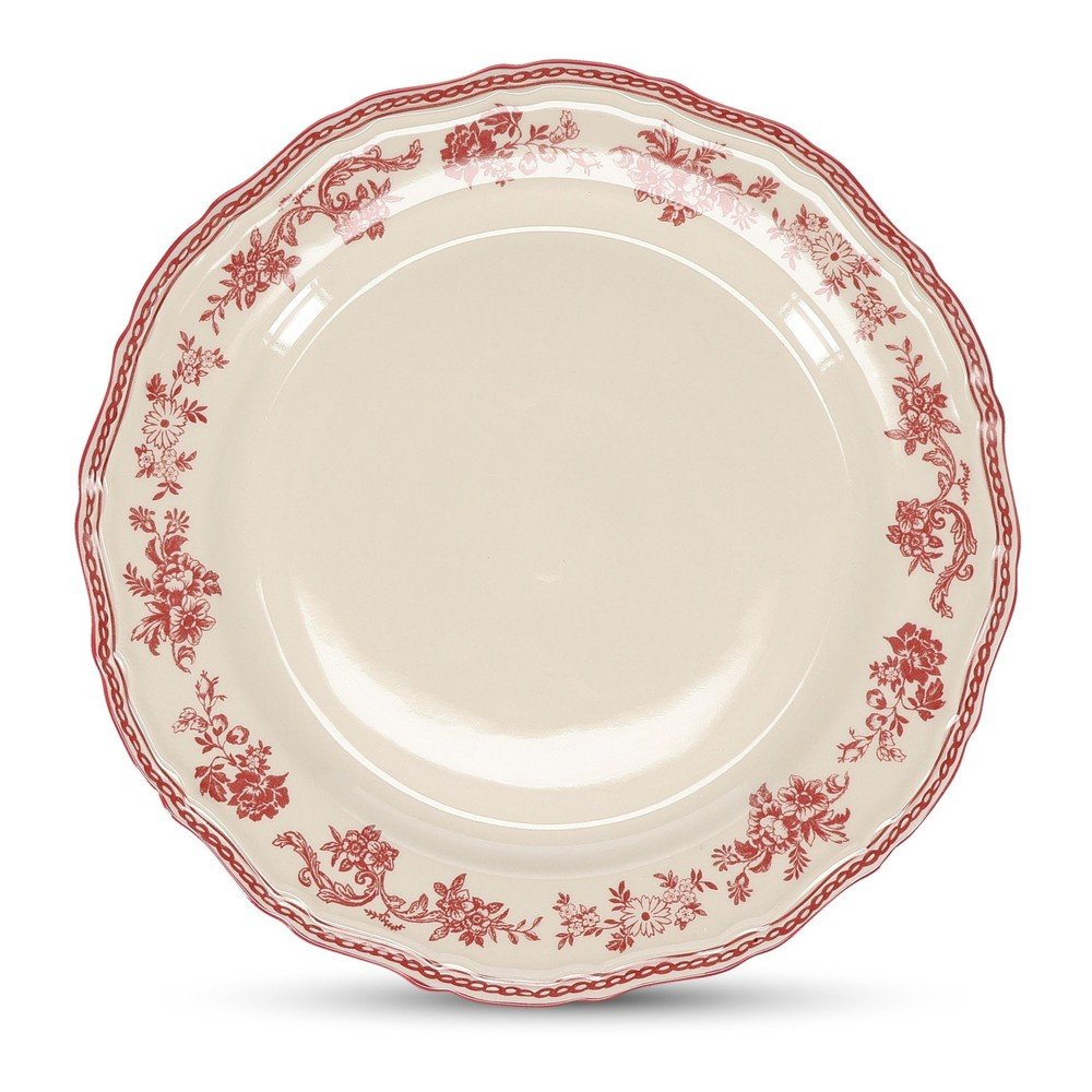 Borvörös-elefántcsont színű porcelán tányér ø 27 cm Cyril – S|P Collection