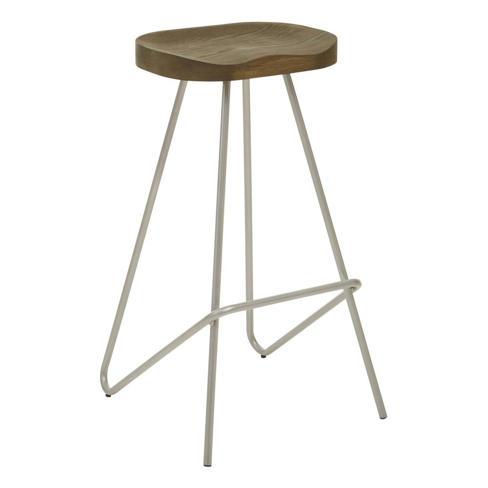 Ezüstszínű-natúr színű szilfa bárszék (ülésmagasság 78 cm) District – Premier Housewares