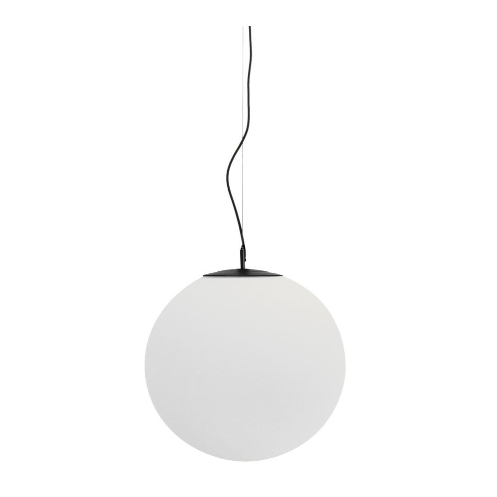 Fehér-fekete fém függőlámpa üveg búrával ø 50 cm Brisia – Kave Home
