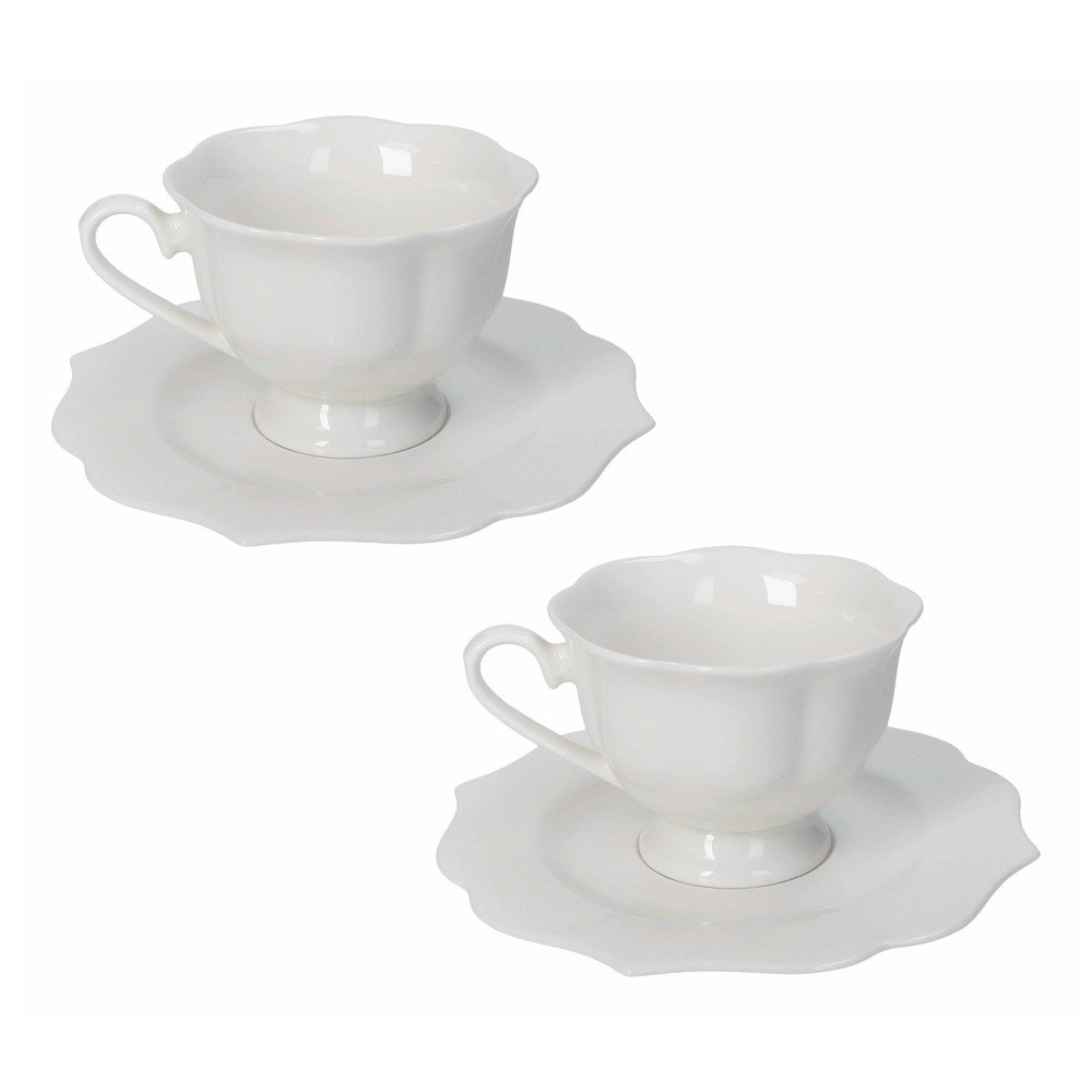 Fehér new bone china csésze szett 2 db-os 170 ml Queen – Brandani