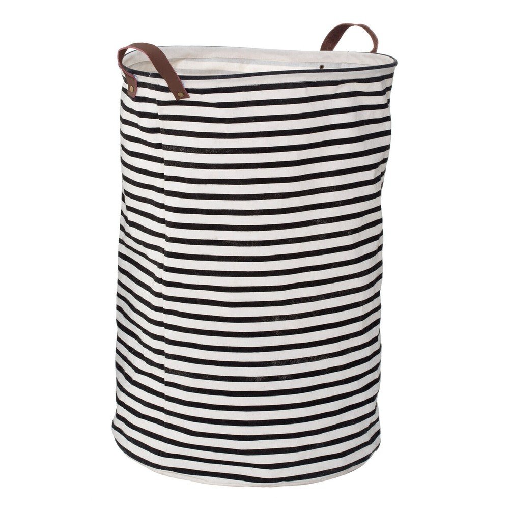 Fekete-fehér textil szennyeskosár 54 l Stripe – Premier Housewares