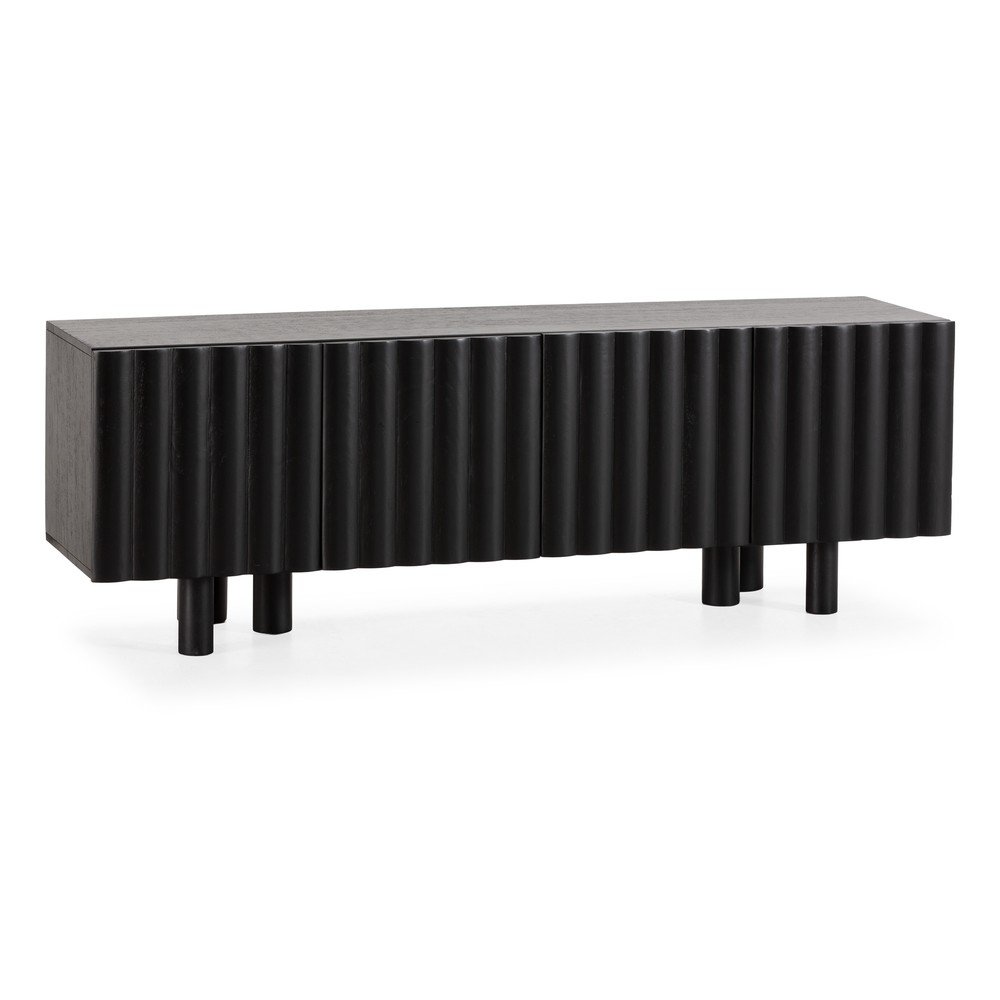 Fekete mangófa TV-állvány 160x55x40 cm Tamira – MOME