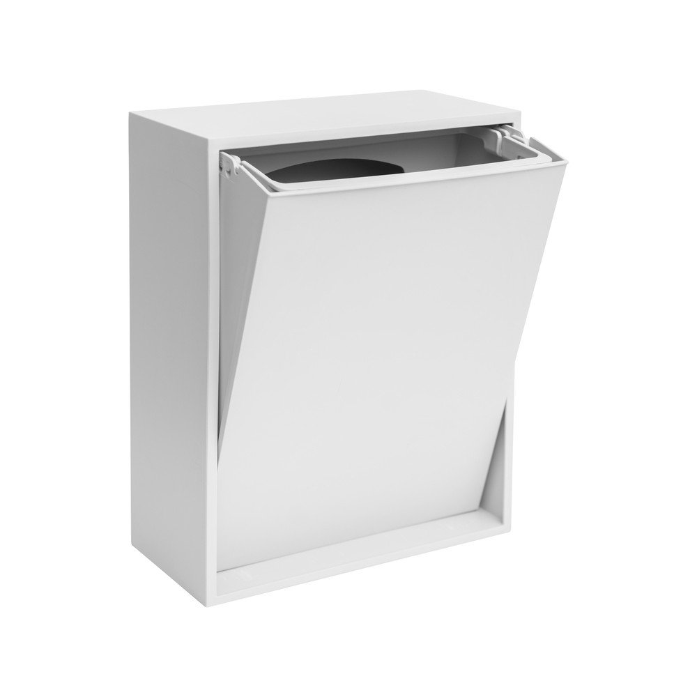 Fényes fehér újrahasznosított műanyag szelektív-fali szemetes Recycling Box – ReCollector