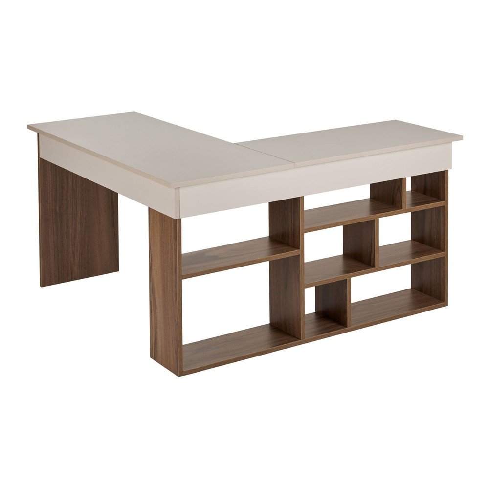 Íróasztal diófa dekorral 120x130 cm Vesper – Kalune Design