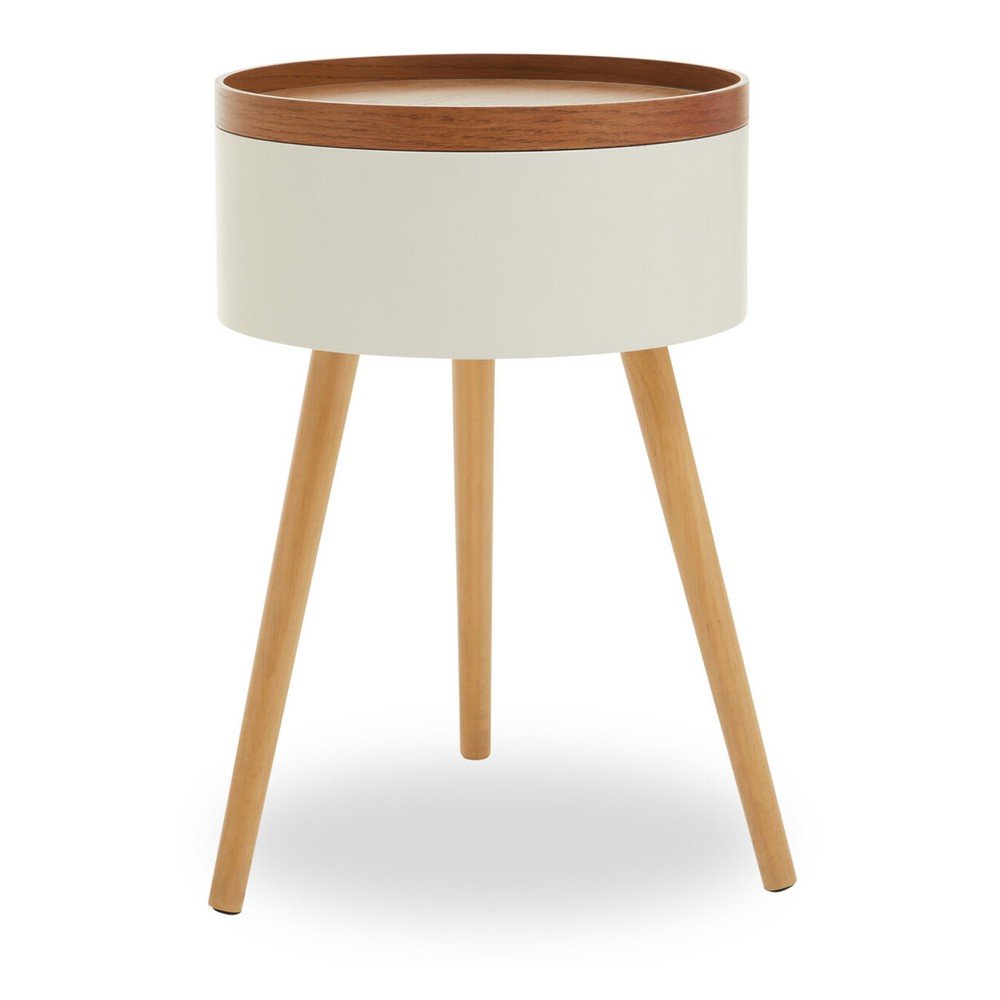 Kerek tárolóasztal borovi fenyő dekorral ø 38 cm Viborg – Premier Housewares