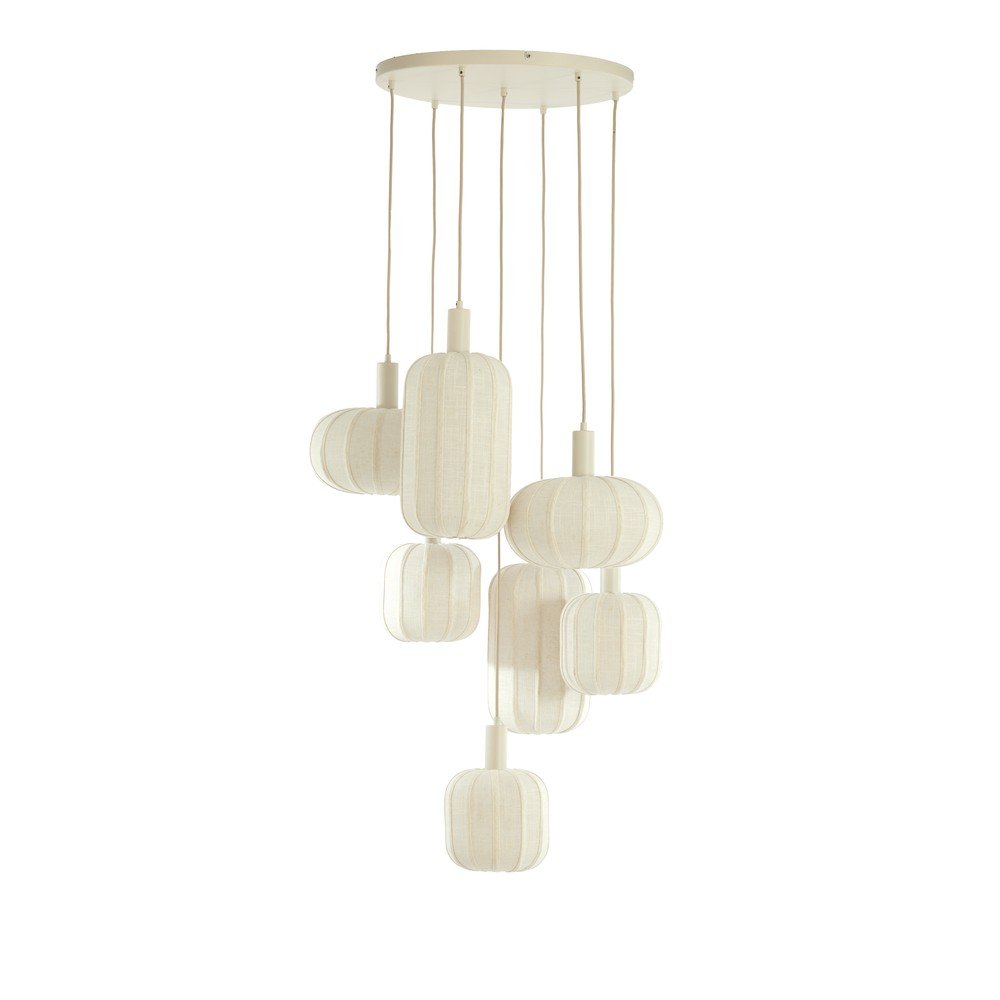 Krémszínű függőlámpa textil búrával ø 50 cm Tufia – Light & Living