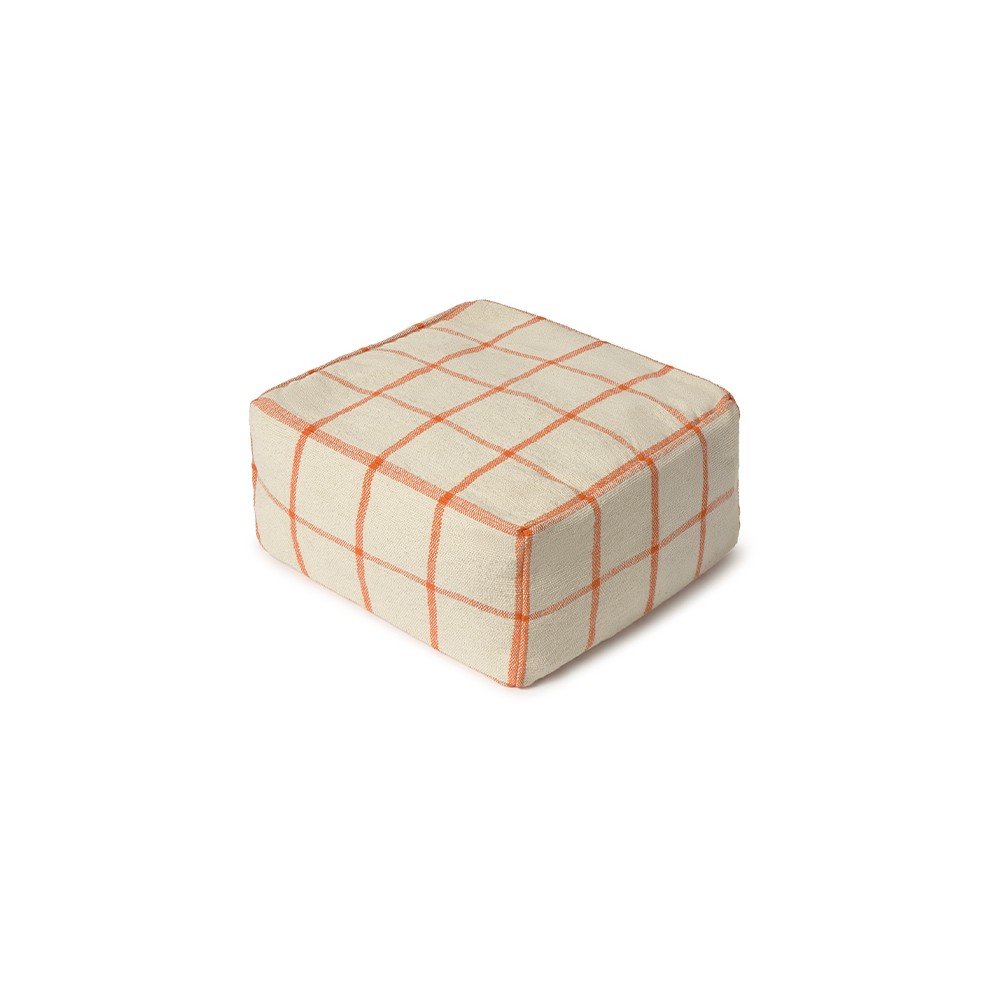 Krémszínű puff Geo Block – Lorena Canals