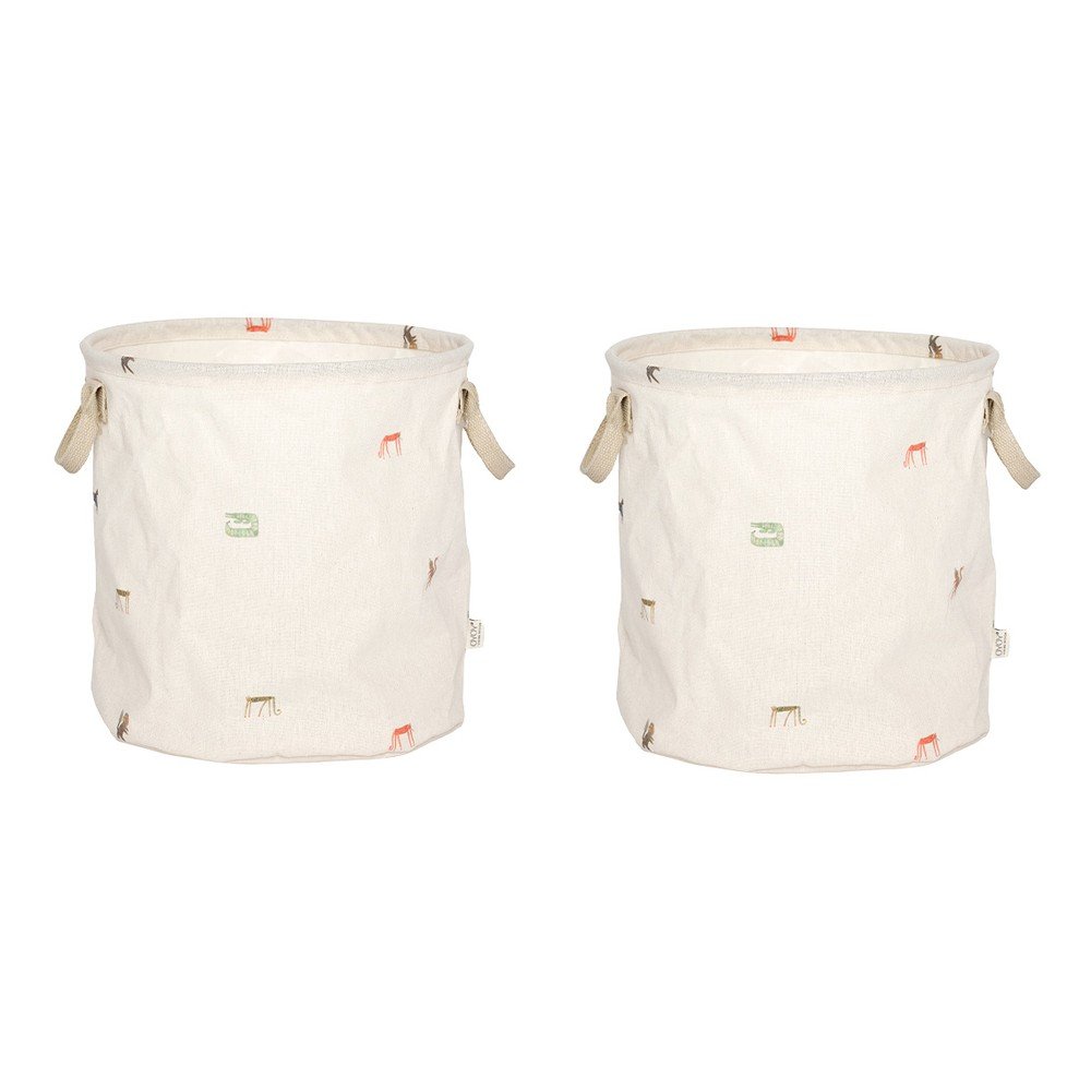 Krémszínű textil játéktároló kosár szett 2 db-os ø 32x32 cm Moira – OYOY Mini