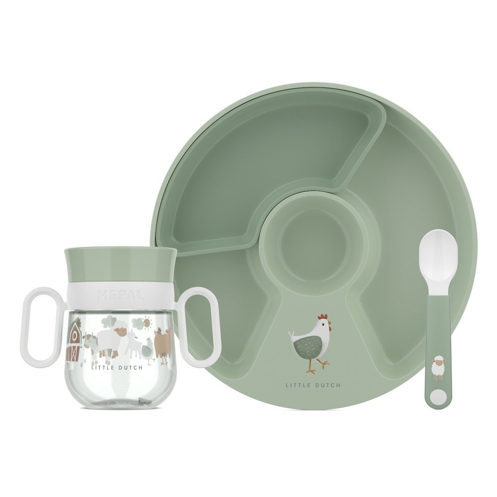 Műanyag gyerek étkészlet 3 db-os Little Farm by Little Dutch – Mepal