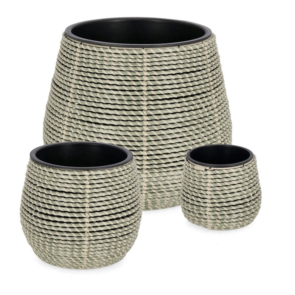 Műanyag-műrattan virágcserép készlet 3 db-os ø 45 cm Thanh – Bizzotto