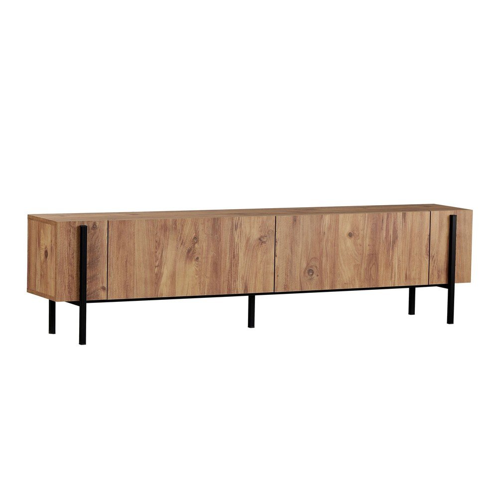 Natúr színű TV-állvány borovi fenyő dekorral 180x45x30 cm Nexus – Kalune Design