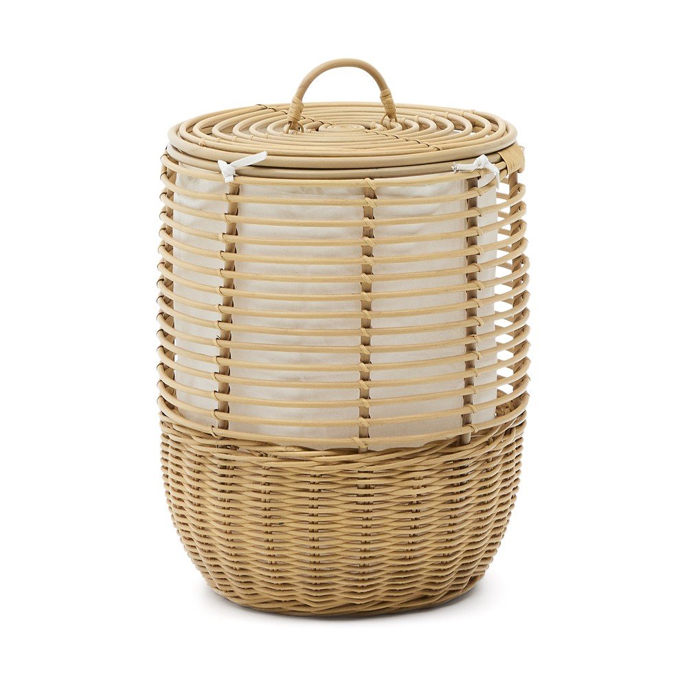 Natúr színű rattan szennyeskosár Liora – Kave Home