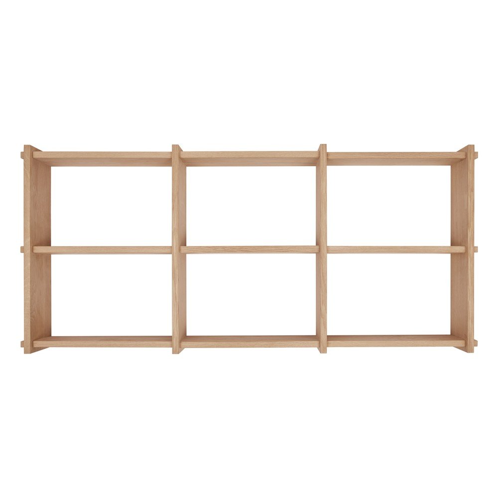 Natúr színű többszintes tölgyfa fali polc 37 cm Grid – OYOY Living Design