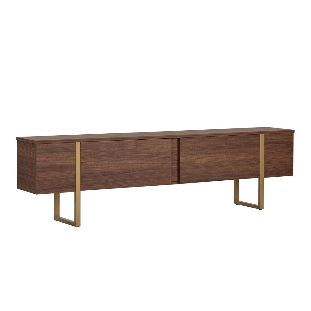 Sötét natúr színű TV-állvány diófa dekorral 180x50x30 cm Onera – Kalune Design