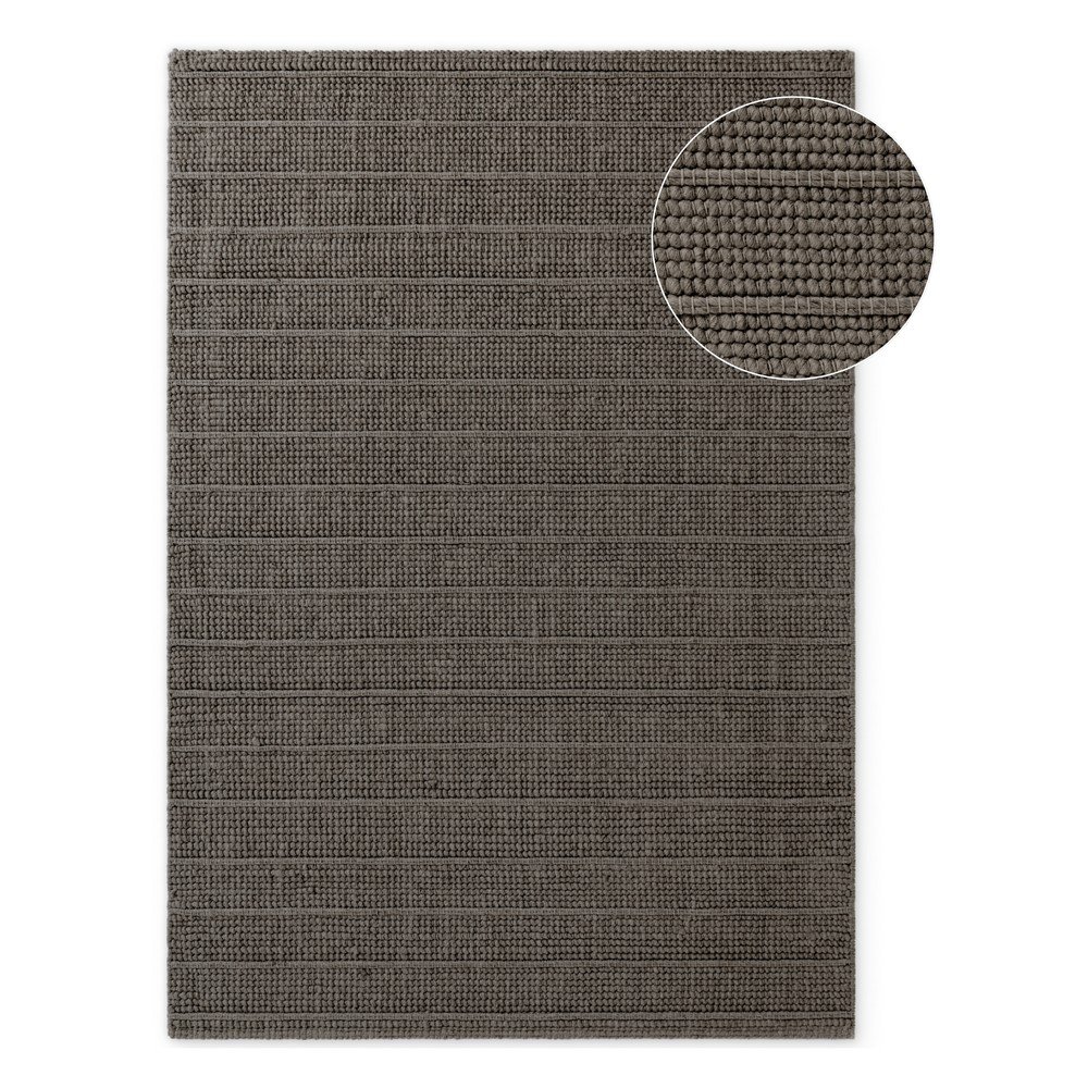 Sötétszürke-sötétbarna kézi szövésű gyapjú szőnyeg 80x150 cm Camden Parker – Ted Baker