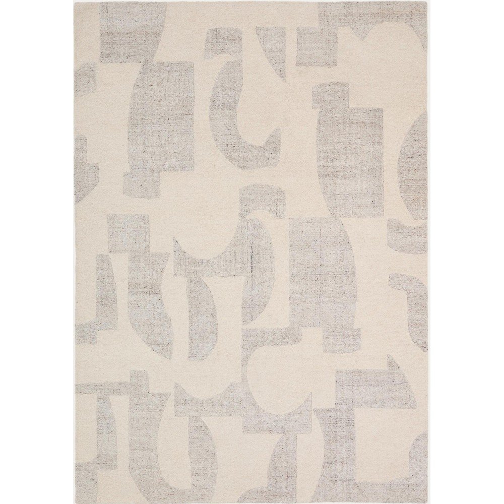 Szürke-bézs kézi szövésű gyapjú szőnyeg 200x300 cm Norela – Kave Home